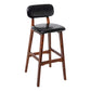 Modern Armless Backrest Counter Stool Wood Kitchen Bar Stool with Cushion and Pedal Black Brown 1 Piece Clearhalo 'Bar Furniture' 'Bar Stools' 'bar_stools' 'furn' 'furn_bar_stools' 'furniture_bar_stools' 'Kitchen & Dining Furniture' 'kitchen&dining_furn' 'kitchen' 'kitchen_furn' Furniture' 4536408