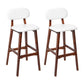 Modern Armless Backrest Counter Stool Wood Kitchen Bar Stool with Cushion and Pedal White Brown 2 Piece Set Clearhalo 'Bar Furniture' 'Bar Stools' 'bar_stools' 'furn' 'furn_bar_stools' 'furniture_bar_stools' 'Kitchen & Dining Furniture' 'kitchen&dining_furn' 'kitchen' 'kitchen_furn' Furniture' 4536413