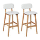 Modern Armless Backrest Counter Stool Wood Kitchen Bar Stool with Cushion and Pedal White Natural 2 Piece Set Clearhalo 'Bar Furniture' 'Bar Stools' 'bar_stools' 'furn' 'furn_bar_stools' 'furniture_bar_stools' 'Kitchen & Dining Furniture' 'kitchen&dining_furn' 'kitchen' 'kitchen_furn' Furniture' 4536414