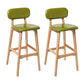 Modern Armless Backrest Counter Stool Wood Kitchen Bar Stool with Cushion and Pedal Light Green Natural 2 Piece Set Clearhalo 'Bar Furniture' 'Bar Stools' 'bar_stools' 'furn' 'furn_bar_stools' 'furniture_bar_stools' 'Kitchen & Dining Furniture' 'kitchen&dining_furn' 'kitchen' 'kitchen_furn' Furniture' 4536418