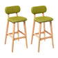 Modern Armless Backrest Counter Stool Wood Kitchen Bar Stool with Cushion and Pedal Green Natural 2 Piece Set Clearhalo 'Bar Furniture' 'Bar Stools' 'bar_stools' 'furn' 'furn_bar_stools' 'furniture_bar_stools' 'Kitchen & Dining Furniture' 'kitchen&dining_furn' 'kitchen' 'kitchen_furn' Furniture' 4536420