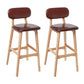 Modern Armless Backrest Counter Stool Wood Kitchen Bar Stool with Cushion and Pedal Brown Natural 2 Piece Set Clearhalo 'Bar Furniture' 'Bar Stools' 'bar_stools' 'furn' 'furn_bar_stools' 'furniture_bar_stools' 'Kitchen & Dining Furniture' 'kitchen&dining_furn' 'kitchen' 'kitchen_furn' Furniture' 4536422