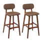 Modern Armless Backrest Counter Stool Wood Kitchen Bar Stool with Cushion and Pedal Coffee Brown 2 Piece Set Clearhalo 'Bar Furniture' 'Bar Stools' 'bar_stools' 'furn' 'furn_bar_stools' 'furniture_bar_stools' 'Kitchen & Dining Furniture' 'kitchen&dining_furn' 'kitchen' 'kitchen_furn' Furniture' 4536423