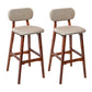 Modern Armless Backrest Counter Stool Wood Kitchen Bar Stool with Cushion and Pedal Khaki Brown 2 Piece Set Clearhalo 'Bar Furniture' 'Bar Stools' 'bar_stools' 'furn' 'furn_bar_stools' 'furniture_bar_stools' 'Kitchen & Dining Furniture' 'kitchen&dining_furn' 'kitchen' 'kitchen_furn' Furniture' 4536426