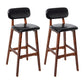 Modern Armless Backrest Counter Stool Wood Kitchen Bar Stool with Cushion and Pedal Black Brown 2 Piece Set Clearhalo 'Bar Furniture' 'Bar Stools' 'bar_stools' 'furn' 'furn_bar_stools' 'furniture_bar_stools' 'Kitchen & Dining Furniture' 'kitchen&dining_furn' 'kitchen' 'kitchen_furn' Furniture' 4536428