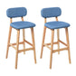 Modern Armless Backrest Counter Stool Wood Kitchen Bar Stool with Cushion and Pedal Blue Natural 2 Piece Set Clearhalo 'Bar Furniture' 'Bar Stools' 'bar_stools' 'furn' 'furn_bar_stools' 'furniture_bar_stools' 'Kitchen & Dining Furniture' 'kitchen&dining_furn' 'kitchen' 'kitchen_furn' Furniture' 4536429