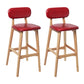 Modern Armless Backrest Counter Stool Wood Kitchen Bar Stool with Cushion and Pedal Red Natural 2 Piece Set Clearhalo 'Bar Furniture' 'Bar Stools' 'bar_stools' 'furn' 'furn_bar_stools' 'furniture_bar_stools' 'Kitchen & Dining Furniture' 'kitchen&dining_furn' 'kitchen' 'kitchen_furn' Furniture' 4536431