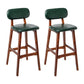 Modern Armless Backrest Counter Stool Wood Kitchen Bar Stool with Cushion and Pedal Blackish Green Brown 2 Piece Set Clearhalo 'Bar Furniture' 'Bar Stools' 'bar_stools' 'furn' 'furn_bar_stools' 'furniture_bar_stools' 'Kitchen & Dining Furniture' 'kitchen&dining_furn' 'kitchen' 'kitchen_furn' Furniture' 4536432