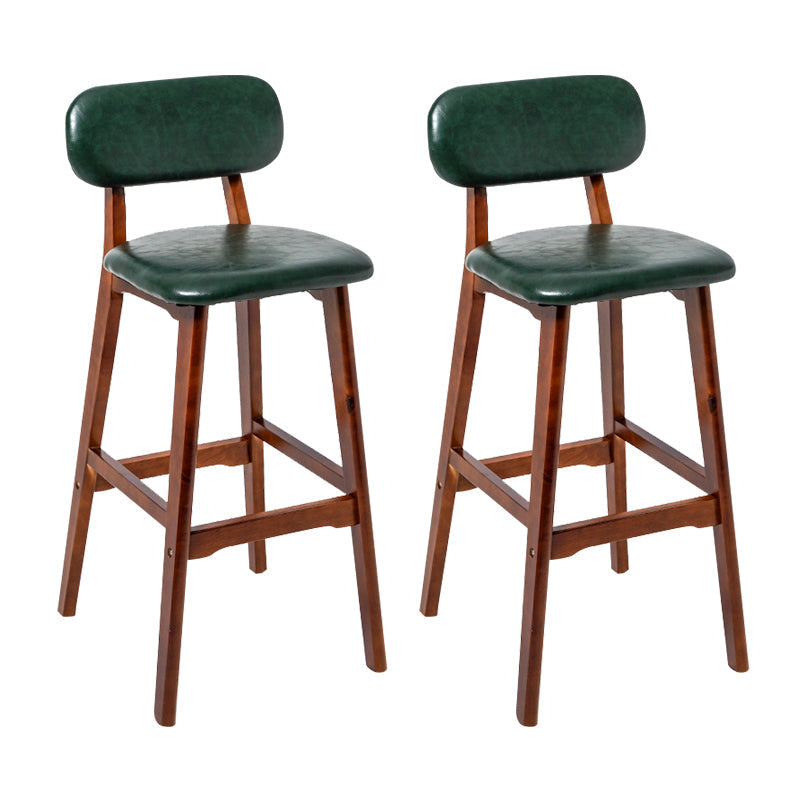 Modern Armless Backrest Counter Stool Wood Kitchen Bar Stool with Cushion and Pedal Blackish Green Brown 2 Piece Set Clearhalo 'Bar Furniture' 'Bar Stools' 'bar_stools' 'furn' 'furn_bar_stools' 'furniture_bar_stools' 'Kitchen & Dining Furniture' 'kitchen&dining_furn' 'kitchen' 'kitchen_furn' Furniture' 4536432