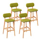 Modern Armless Backrest Counter Stool Wood Kitchen Bar Stool with Cushion and Pedal Green Natural 4 Piece Set Clearhalo 'Bar Furniture' 'Bar Stools' 'bar_stools' 'furn' 'furn_bar_stools' 'furniture_bar_stools' 'Kitchen & Dining Furniture' 'kitchen&dining_furn' 'kitchen' 'kitchen_furn' Furniture' 4536440
