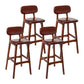 Modern Armless Backrest Counter Stool Wood Kitchen Bar Stool with Cushion and Pedal Brown Brown 4 Piece Set Clearhalo 'Bar Furniture' 'Bar Stools' 'bar_stools' 'furn' 'furn_bar_stools' 'furniture_bar_stools' 'Kitchen & Dining Furniture' 'kitchen&dining_furn' 'kitchen' 'kitchen_furn' Furniture' 4536441