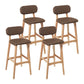 Modern Armless Backrest Counter Stool Wood Kitchen Bar Stool with Cushion and Pedal Coffee Natural 4 Piece Set Clearhalo 'Bar Furniture' 'Bar Stools' 'bar_stools' 'furn' 'furn_bar_stools' 'furniture_bar_stools' 'Kitchen & Dining Furniture' 'kitchen&dining_furn' 'kitchen' 'kitchen_furn' Furniture' 4536444