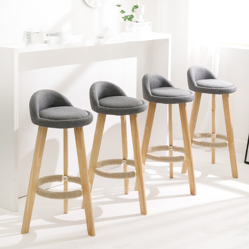 Modern Armless Backrest Counter Stool Wood Household Bar Stool with Wooden Seat Clearhalo 'Bar Furniture' 'Bar Stools' 'bar_stools' 'furn' 'furn_bar_stools' 'furniture_bar_stools' 'Kitchen & Dining Furniture' 'kitchen&dining_furn' 'kitchen' 'kitchen_furn' Furniture' 4536454