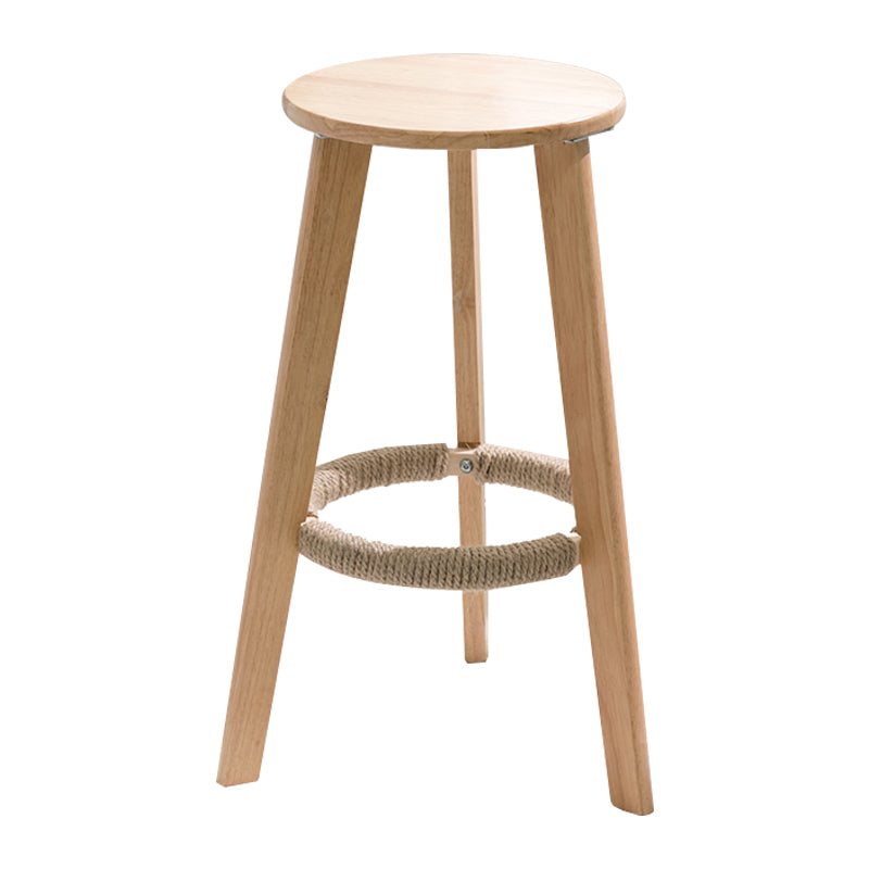 Modern Armless Backrest Counter Stool Wood Household Bar Stool with Wooden Seat Natural 1 Piece Clearhalo 'Bar Furniture' 'Bar Stools' 'bar_stools' 'furn' 'furn_bar_stools' 'furniture_bar_stools' 'Kitchen & Dining Furniture' 'kitchen&dining_furn' 'kitchen' 'kitchen_furn' Furniture' 4536455