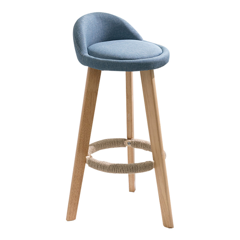 Modern Armless Backrest Counter Stool Wood Household Bar Stool with Wooden Seat Blue 1 Piece Clearhalo 'Bar Furniture' 'Bar Stools' 'bar_stools' 'furn' 'furn_bar_stools' 'furniture_bar_stools' 'Kitchen & Dining Furniture' 'kitchen&dining_furn' 'kitchen' 'kitchen_furn' Furniture' 4536456