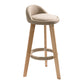 Modern Armless Backrest Counter Stool Wood Household Bar Stool with Wooden Seat Khaki 1 Piece Clearhalo 'Bar Furniture' 'Bar Stools' 'bar_stools' 'furn' 'furn_bar_stools' 'furniture_bar_stools' 'Kitchen & Dining Furniture' 'kitchen&dining_furn' 'kitchen' 'kitchen_furn' Furniture' 4536458