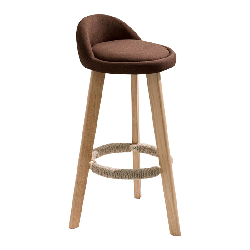 Modern Armless Backrest Counter Stool Wood Household Bar Stool with Wooden Seat Coffee 1 Piece Clearhalo 'Bar Furniture' 'Bar Stools' 'bar_stools' 'furn' 'furn_bar_stools' 'furniture_bar_stools' 'Kitchen & Dining Furniture' 'kitchen&dining_furn' 'kitchen' 'kitchen_furn' Furniture' 4536460