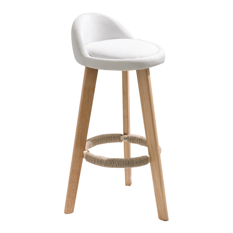 Modern Armless Backrest Counter Stool Wood Household Bar Stool with Wooden Seat White 1 Piece Clearhalo 'Bar Furniture' 'Bar Stools' 'bar_stools' 'furn' 'furn_bar_stools' 'furniture_bar_stools' 'Kitchen & Dining Furniture' 'kitchen&dining_furn' 'kitchen' 'kitchen_furn' Furniture' 4536469