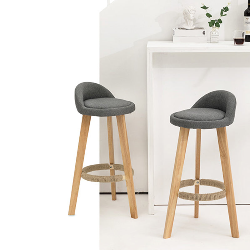 Modern Armless Backrest Counter Stool Wood Household Bar Stool with Wooden Seat Clearhalo 'Bar Furniture' 'Bar Stools' 'bar_stools' 'furn' 'furn_bar_stools' 'furniture_bar_stools' 'Kitchen & Dining Furniture' 'kitchen&dining_furn' 'kitchen' 'kitchen_furn' Furniture' 4536470