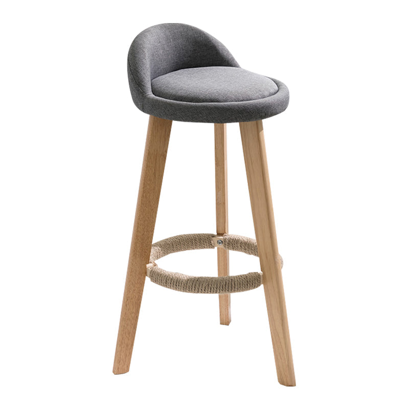 Modern Armless Backrest Counter Stool Wood Household Bar Stool with Wooden Seat Grey 1 Piece Clearhalo 'Bar Furniture' 'Bar Stools' 'bar_stools' 'furn' 'furn_bar_stools' 'furniture_bar_stools' 'Kitchen & Dining Furniture' 'kitchen&dining_furn' 'kitchen' 'kitchen_furn' Furniture' 4536472