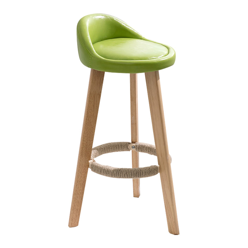 Modern Armless Backrest Counter Stool Wood Household Bar Stool with Wooden Seat Light Green 1 Piece Clearhalo 'Bar Furniture' 'Bar Stools' 'bar_stools' 'furn' 'furn_bar_stools' 'furniture_bar_stools' 'Kitchen & Dining Furniture' 'kitchen&dining_furn' 'kitchen' 'kitchen_furn' Furniture' 4536473