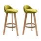 Modern Armless Backrest Counter Stool Wood Household Bar Stool with Wooden Seat Green 2 Piece Set Clearhalo 'Bar Furniture' 'Bar Stools' 'bar_stools' 'furn' 'furn_bar_stools' 'furniture_bar_stools' 'Kitchen & Dining Furniture' 'kitchen&dining_furn' 'kitchen' 'kitchen_furn' Furniture' 4536480