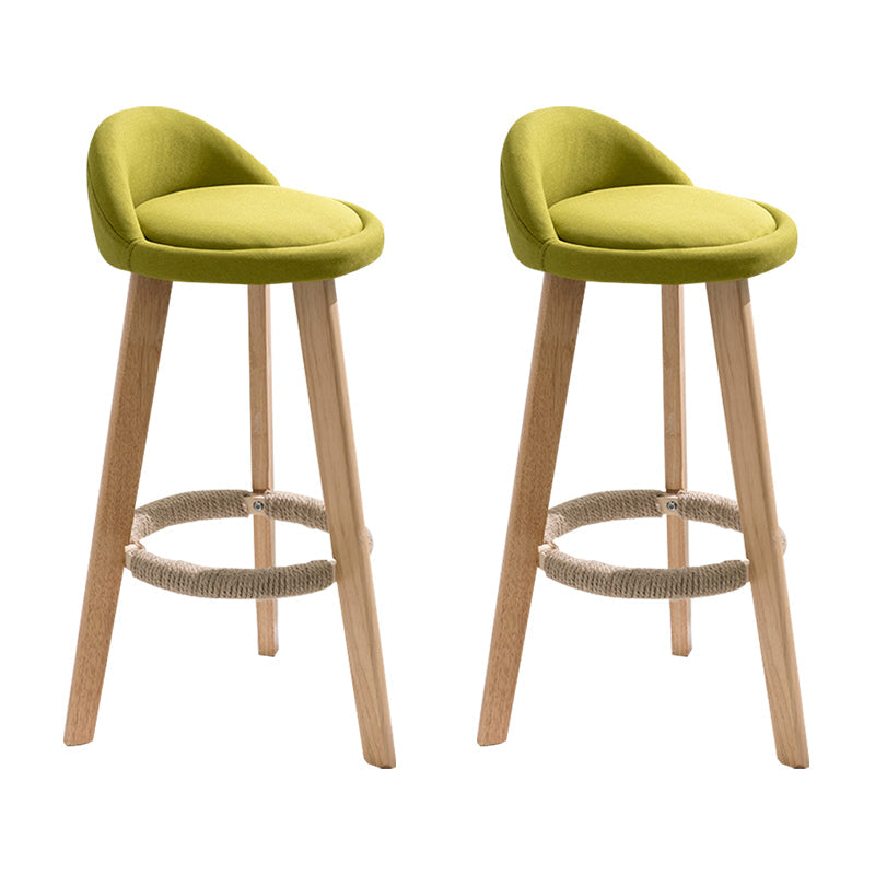 Modern Armless Backrest Counter Stool Wood Household Bar Stool with Wooden Seat Green 2 Piece Set Clearhalo 'Bar Furniture' 'Bar Stools' 'bar_stools' 'furn' 'furn_bar_stools' 'furniture_bar_stools' 'Kitchen & Dining Furniture' 'kitchen&dining_furn' 'kitchen' 'kitchen_furn' Furniture' 4536480