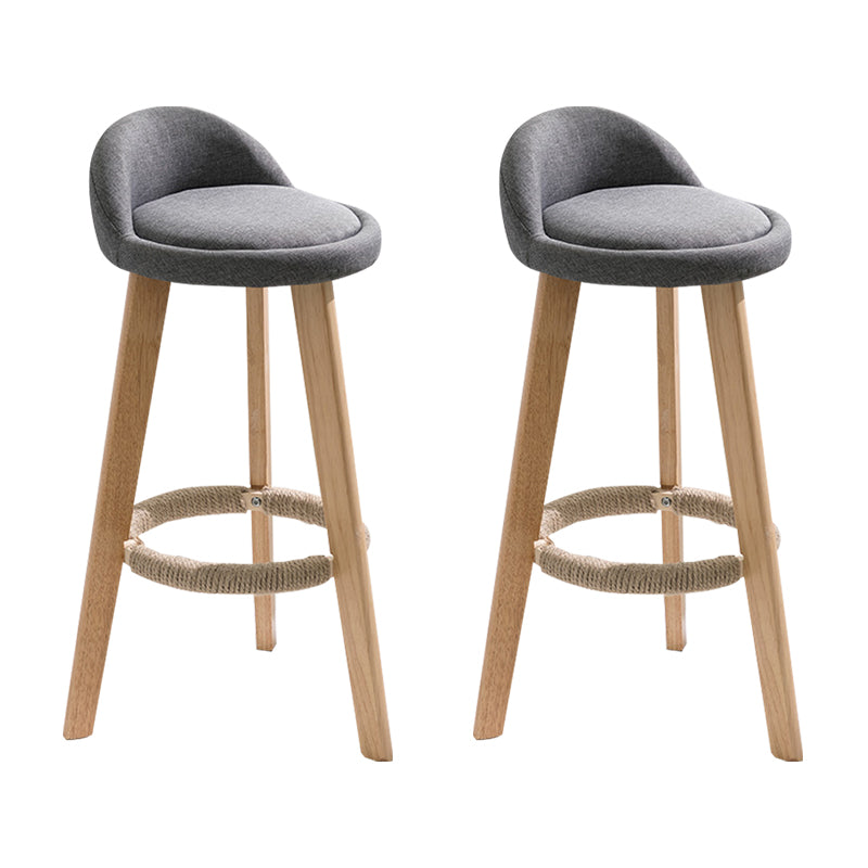 Modern Armless Backrest Counter Stool Wood Household Bar Stool with Wooden Seat Grey 2 Piece Set Clearhalo 'Bar Furniture' 'Bar Stools' 'bar_stools' 'furn' 'furn_bar_stools' 'furniture_bar_stools' 'Kitchen & Dining Furniture' 'kitchen&dining_furn' 'kitchen' 'kitchen_furn' Furniture' 4536484