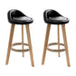 Modern Armless Backrest Counter Stool Wood Household Bar Stool with Wooden Seat Black 2 Piece Set Clearhalo 'Bar Furniture' 'Bar Stools' 'bar_stools' 'furn' 'furn_bar_stools' 'furniture_bar_stools' 'Kitchen & Dining Furniture' 'kitchen&dining_furn' 'kitchen' 'kitchen_furn' Furniture' 4536486