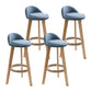Modern Armless Backrest Counter Stool Wood Household Bar Stool with Wooden Seat Blue 4 Piece Set Clearhalo 'Bar Furniture' 'Bar Stools' 'bar_stools' 'furn' 'furn_bar_stools' 'furniture_bar_stools' 'Kitchen & Dining Furniture' 'kitchen&dining_furn' 'kitchen' 'kitchen_furn' Furniture' 4536488