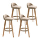 Modern Armless Backrest Counter Stool Wood Household Bar Stool with Wooden Seat Khaki 4 Piece Set Clearhalo 'Bar Furniture' 'Bar Stools' 'bar_stools' 'furn' 'furn_bar_stools' 'furniture_bar_stools' 'Kitchen & Dining Furniture' 'kitchen&dining_furn' 'kitchen' 'kitchen_furn' Furniture' 4536489