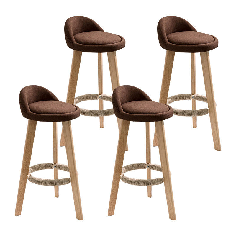 Modern Armless Backrest Counter Stool Wood Household Bar Stool with Wooden Seat Coffee 4 Piece Set Clearhalo 'Bar Furniture' 'Bar Stools' 'bar_stools' 'furn' 'furn_bar_stools' 'furniture_bar_stools' 'Kitchen & Dining Furniture' 'kitchen&dining_furn' 'kitchen' 'kitchen_furn' Furniture' 4536490