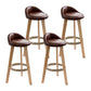 Modern Armless Backrest Counter Stool Wood Household Bar Stool with Wooden Seat Brown 4 Piece Set Clearhalo 'Bar Furniture' 'Bar Stools' 'bar_stools' 'furn' 'furn_bar_stools' 'furniture_bar_stools' 'Kitchen & Dining Furniture' 'kitchen&dining_furn' 'kitchen' 'kitchen_furn' Furniture' 4536491