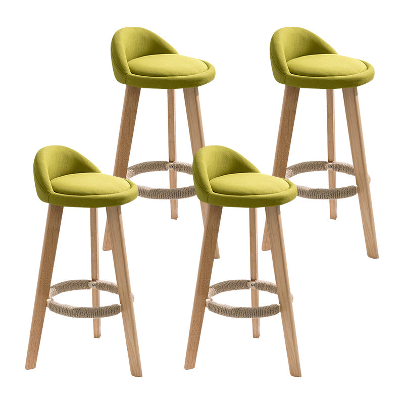 Modern Armless Backrest Counter Stool Wood Household Bar Stool with Wooden Seat Green 4 Piece Set Clearhalo 'Bar Furniture' 'Bar Stools' 'bar_stools' 'furn' 'furn_bar_stools' 'furniture_bar_stools' 'Kitchen & Dining Furniture' 'kitchen&dining_furn' 'kitchen' 'kitchen_furn' Furniture' 4536492