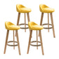Modern Armless Backrest Counter Stool Wood Household Bar Stool with Wooden Seat Yellow 4 Piece Set Clearhalo 'Bar Furniture' 'Bar Stools' 'bar_stools' 'furn' 'furn_bar_stools' 'furniture_bar_stools' 'Kitchen & Dining Furniture' 'kitchen&dining_furn' 'kitchen' 'kitchen_furn' Furniture' 4536495