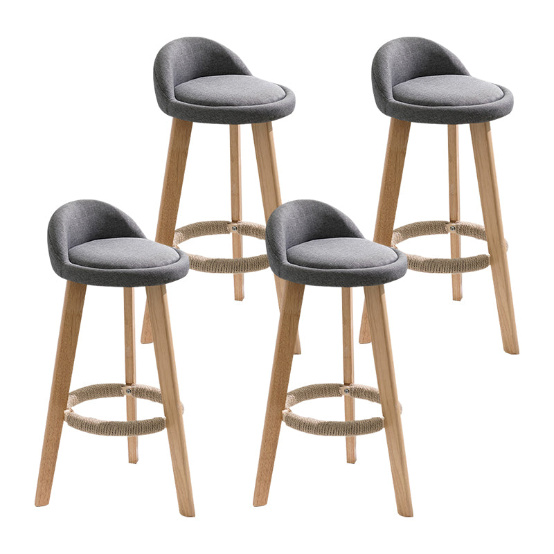 Modern Armless Backrest Counter Stool Wood Household Bar Stool with Wooden Seat Grey 4 Piece Set Clearhalo 'Bar Furniture' 'Bar Stools' 'bar_stools' 'furn' 'furn_bar_stools' 'furniture_bar_stools' 'Kitchen & Dining Furniture' 'kitchen&dining_furn' 'kitchen' 'kitchen_furn' Furniture' 4536496