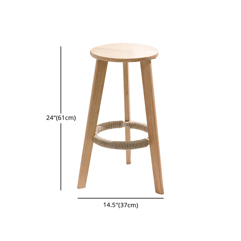 Modern Armless Backrest Counter Stool Wood Household Bar Stool with Wooden Seat Clearhalo 'Bar Furniture' 'Bar Stools' 'bar_stools' 'furn' 'furn_bar_stools' 'furniture_bar_stools' 'Kitchen & Dining Furniture' 'kitchen&dining_furn' 'kitchen' 'kitchen_furn' Furniture' 4536500