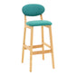 Modern Armless Backrest Counter Stool Wood Living Room Bar Stool with Cushion Mint Green 1 Piece Clearhalo 'Bar Furniture' 'Bar Stools' 'bar_stools' 'furn' 'furn_bar_stools' 'furniture_bar_stools' 'Kitchen & Dining Furniture' 'kitchen&dining_furn' 'kitchen' 'kitchen_furn' Furniture' 4536504