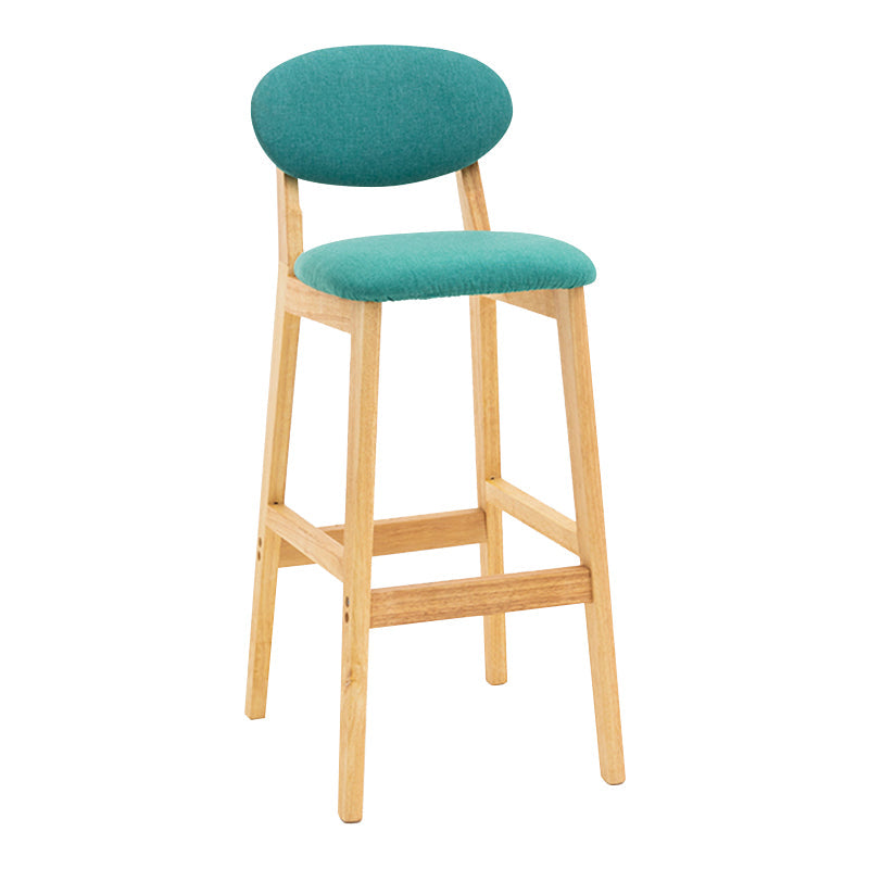 Modern Armless Backrest Counter Stool Wood Living Room Bar Stool with Cushion Mint Green 1 Piece Clearhalo 'Bar Furniture' 'Bar Stools' 'bar_stools' 'furn' 'furn_bar_stools' 'furniture_bar_stools' 'Kitchen & Dining Furniture' 'kitchen&dining_furn' 'kitchen' 'kitchen_furn' Furniture' 4536504
