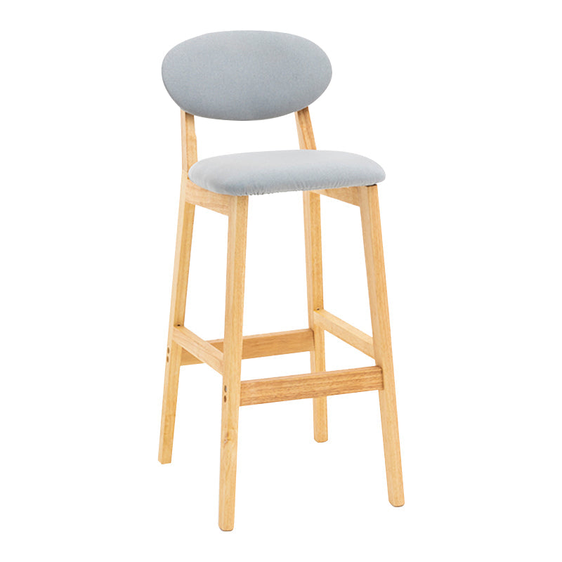Modern Armless Backrest Counter Stool Wood Living Room Bar Stool with Cushion Light Gray 1 Piece Clearhalo 'Bar Furniture' 'Bar Stools' 'bar_stools' 'furn' 'furn_bar_stools' 'furniture_bar_stools' 'Kitchen & Dining Furniture' 'kitchen&dining_furn' 'kitchen' 'kitchen_furn' Furniture' 4536505