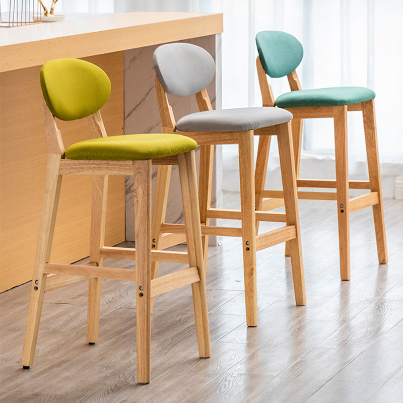 Modern Armless Backrest Counter Stool Wood Living Room Bar Stool with Cushion Clearhalo 'Bar Furniture' 'Bar Stools' 'bar_stools' 'furn' 'furn_bar_stools' 'furniture_bar_stools' 'Kitchen & Dining Furniture' 'kitchen&dining_furn' 'kitchen' 'kitchen_furn' Furniture' 4536506