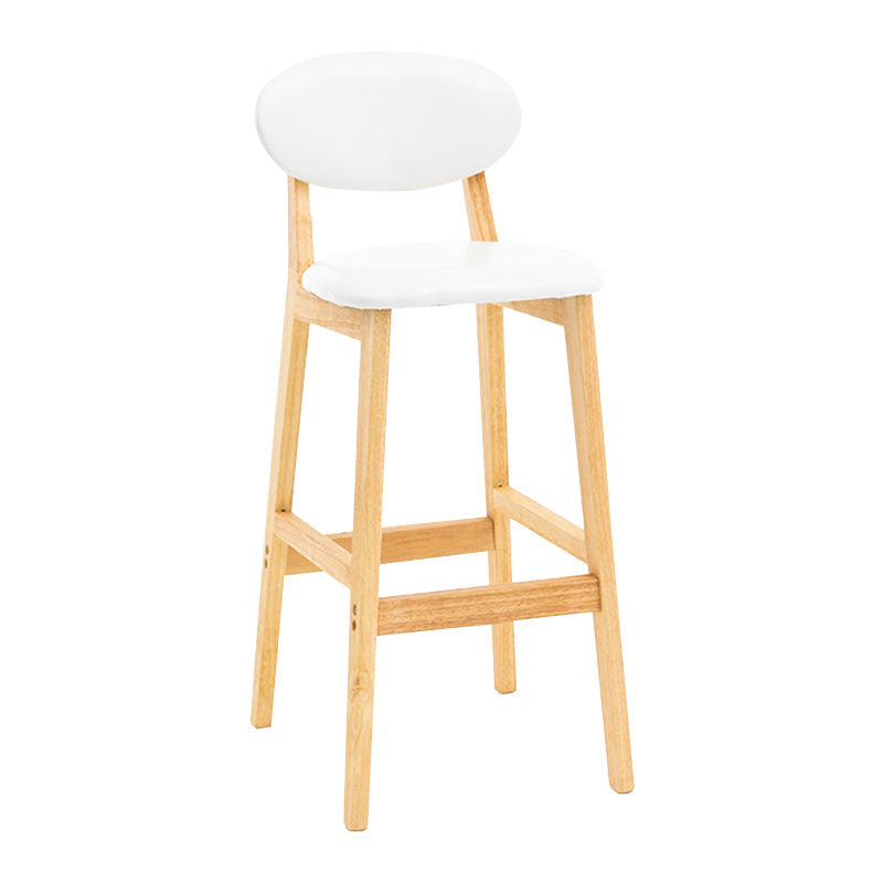 Modern Armless Backrest Counter Stool Wood Living Room Bar Stool with Cushion White 1 Piece Clearhalo 'Bar Furniture' 'Bar Stools' 'bar_stools' 'furn' 'furn_bar_stools' 'furniture_bar_stools' 'Kitchen & Dining Furniture' 'kitchen&dining_furn' 'kitchen' 'kitchen_furn' Furniture' 4536507