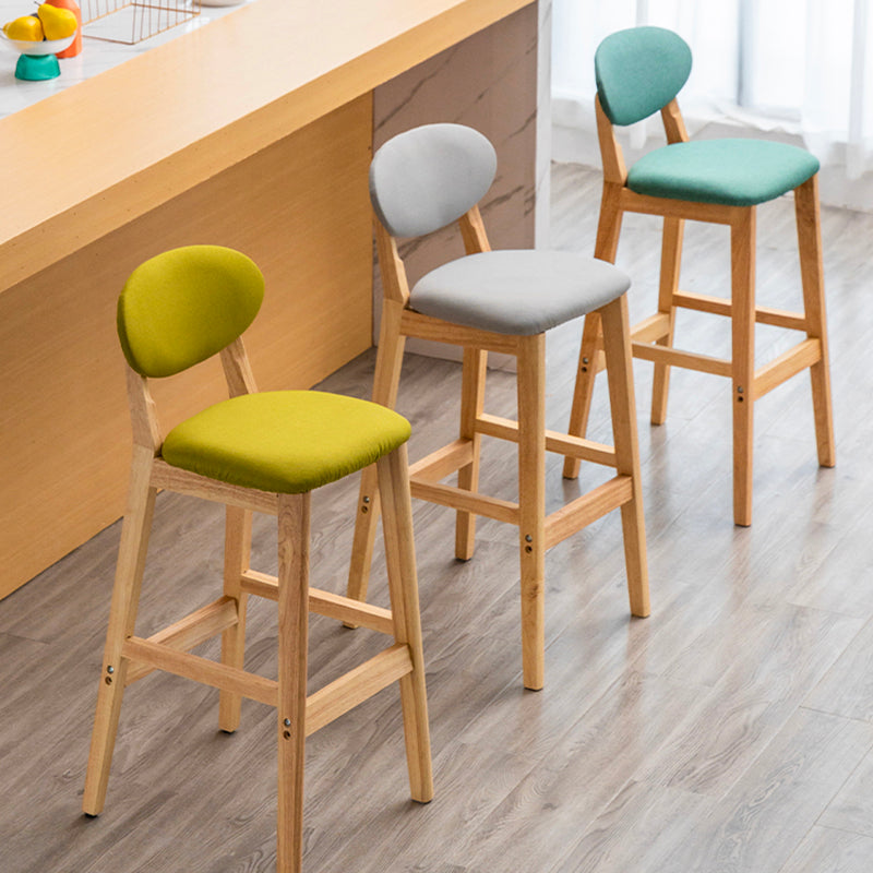 Modern Armless Backrest Counter Stool Wood Living Room Bar Stool with Cushion Clearhalo 'Bar Furniture' 'Bar Stools' 'bar_stools' 'furn' 'furn_bar_stools' 'furniture_bar_stools' 'Kitchen & Dining Furniture' 'kitchen&dining_furn' 'kitchen' 'kitchen_furn' Furniture' 4536508