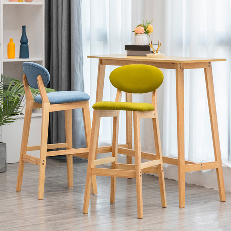 Modern Armless Backrest Counter Stool Wood Living Room Bar Stool with Cushion Clearhalo 'Bar Furniture' 'Bar Stools' 'bar_stools' 'furn' 'furn_bar_stools' 'furniture_bar_stools' 'Kitchen & Dining Furniture' 'kitchen&dining_furn' 'kitchen' 'kitchen_furn' Furniture' 4536509