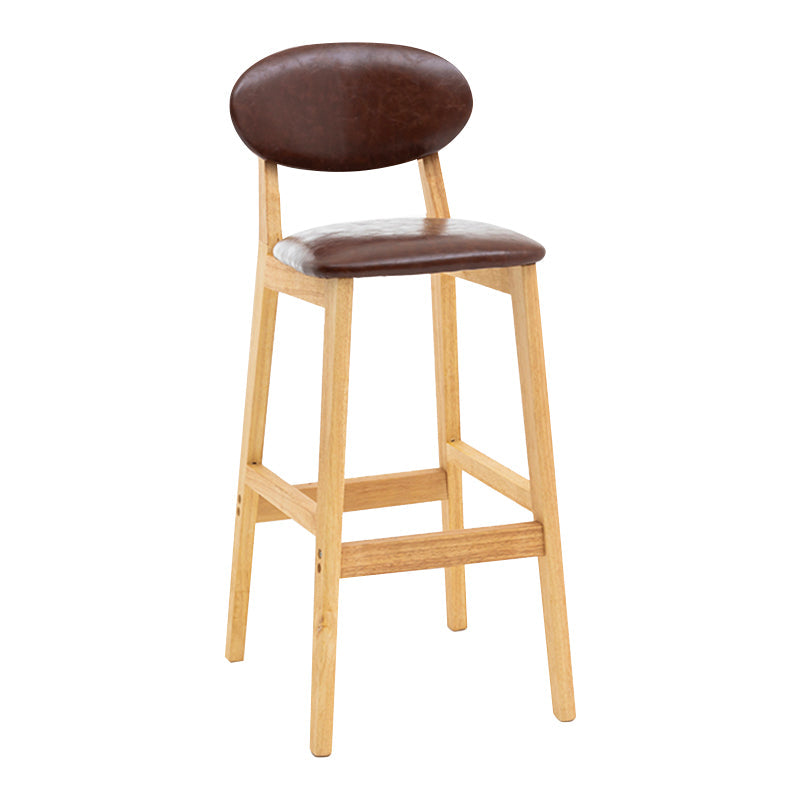 Modern Armless Backrest Counter Stool Wood Living Room Bar Stool with Cushion Brown 1 Piece Clearhalo 'Bar Furniture' 'Bar Stools' 'bar_stools' 'furn' 'furn_bar_stools' 'furniture_bar_stools' 'Kitchen & Dining Furniture' 'kitchen&dining_furn' 'kitchen' 'kitchen_furn' Furniture' 4536510