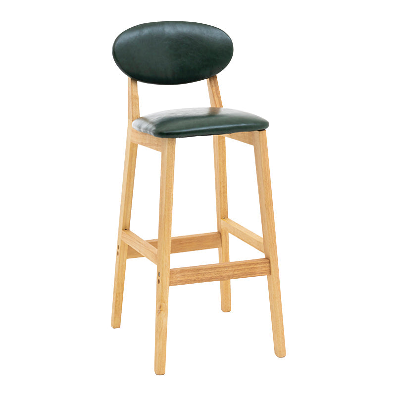Modern Armless Backrest Counter Stool Wood Living Room Bar Stool with Cushion Blackish Green 1 Piece Clearhalo 'Bar Furniture' 'Bar Stools' 'bar_stools' 'furn' 'furn_bar_stools' 'furniture_bar_stools' 'Kitchen & Dining Furniture' 'kitchen&dining_furn' 'kitchen' 'kitchen_furn' Furniture' 4536512