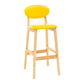 Modern Armless Backrest Counter Stool Wood Living Room Bar Stool with Cushion Yellow 1 Piece Clearhalo 'Bar Furniture' 'Bar Stools' 'bar_stools' 'furn' 'furn_bar_stools' 'furniture_bar_stools' 'Kitchen & Dining Furniture' 'kitchen&dining_furn' 'kitchen' 'kitchen_furn' Furniture' 4536513