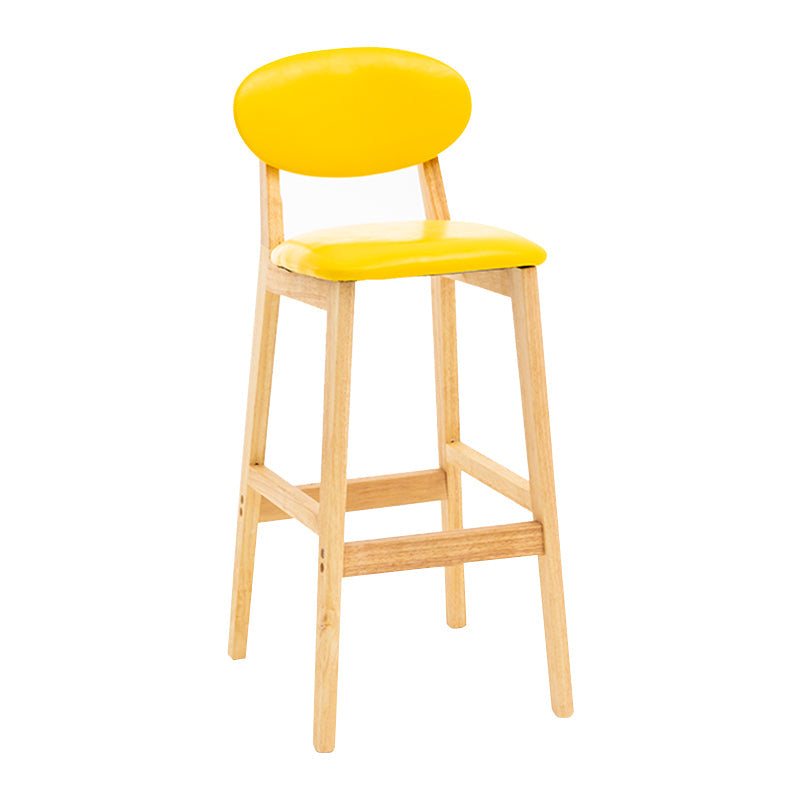 Modern Armless Backrest Counter Stool Wood Living Room Bar Stool with Cushion Yellow 1 Piece Clearhalo 'Bar Furniture' 'Bar Stools' 'bar_stools' 'furn' 'furn_bar_stools' 'furniture_bar_stools' 'Kitchen & Dining Furniture' 'kitchen&dining_furn' 'kitchen' 'kitchen_furn' Furniture' 4536513