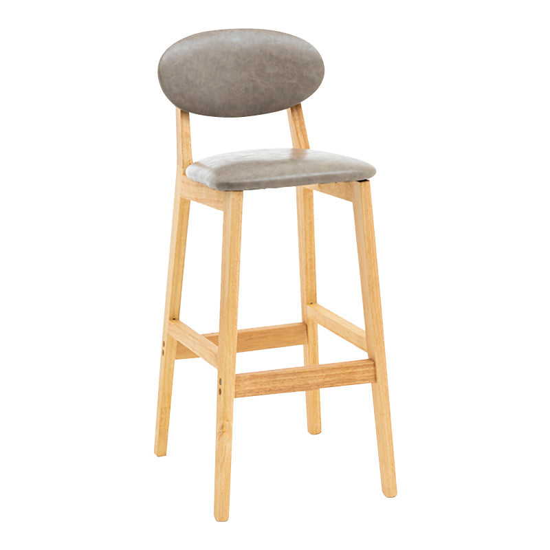 Modern Armless Backrest Counter Stool Wood Living Room Bar Stool with Cushion Grey 1 Piece Clearhalo 'Bar Furniture' 'Bar Stools' 'bar_stools' 'furn' 'furn_bar_stools' 'furniture_bar_stools' 'Kitchen & Dining Furniture' 'kitchen&dining_furn' 'kitchen' 'kitchen_furn' Furniture' 4536515