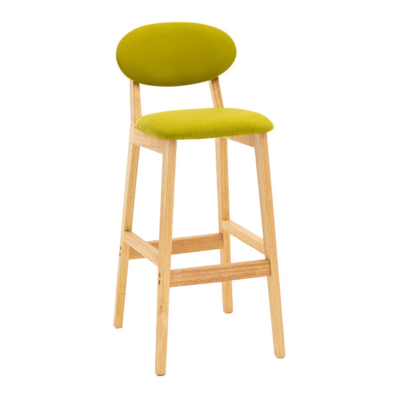 Modern Armless Backrest Counter Stool Wood Living Room Bar Stool with Cushion Fluorescent Green 1 Piece Clearhalo 'Bar Furniture' 'Bar Stools' 'bar_stools' 'furn' 'furn_bar_stools' 'furniture_bar_stools' 'Kitchen & Dining Furniture' 'kitchen&dining_furn' 'kitchen' 'kitchen_furn' Furniture' 4536518